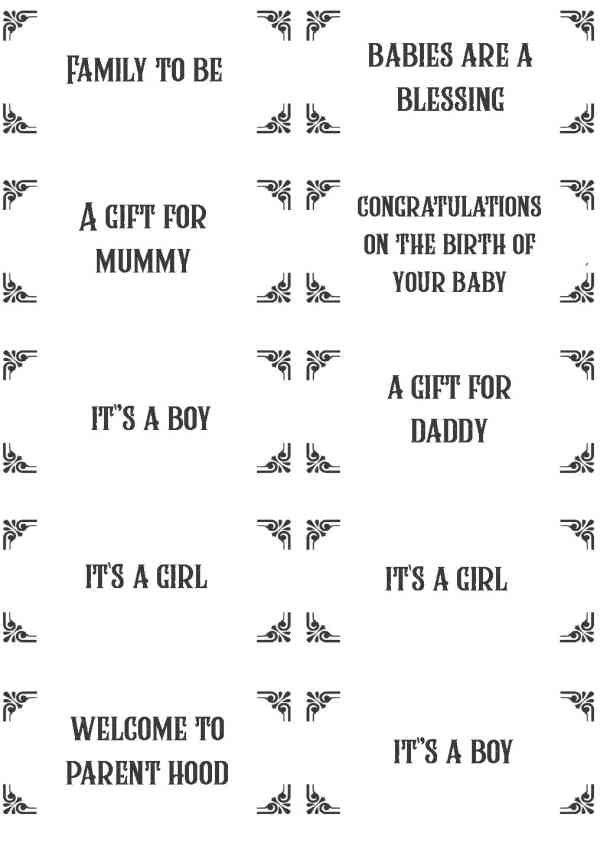 Baby Shower Gift Box Labels