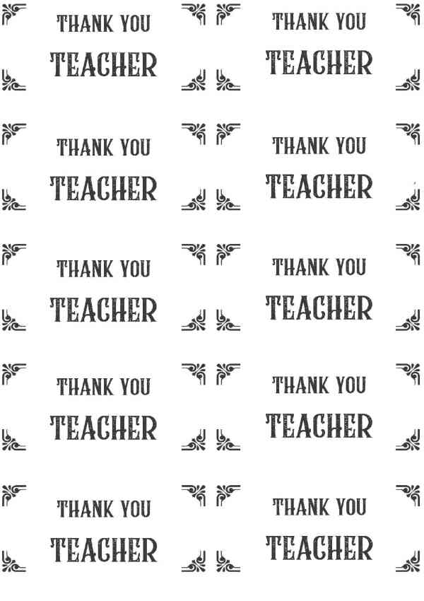 Thankyou teacher Gift Box Labels