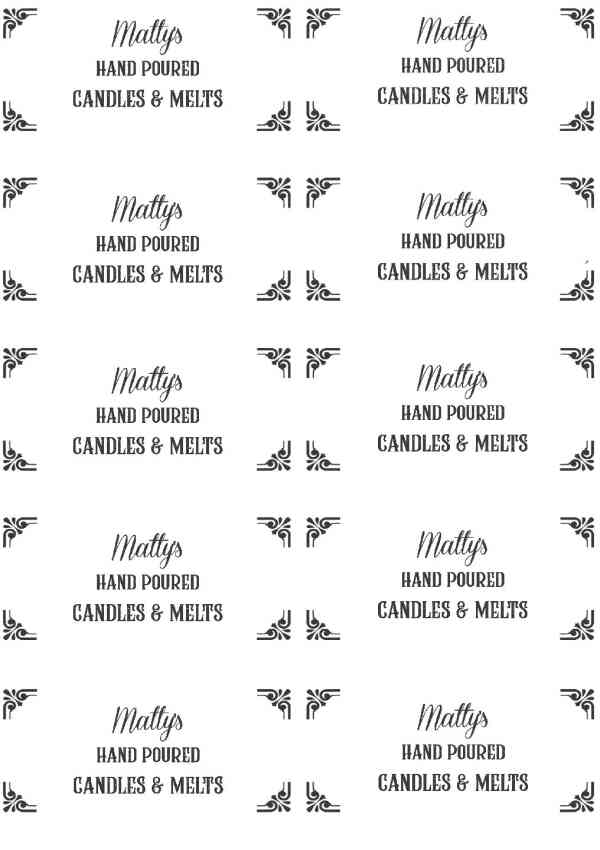 Hand Poured Scented Candles and Melts Gift Box Labels