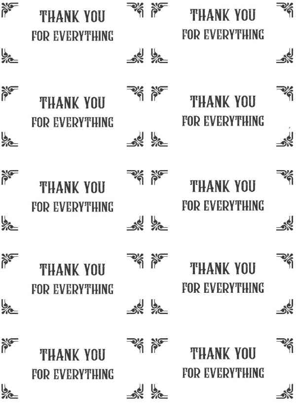Thank you for Everything Gift Box Labels