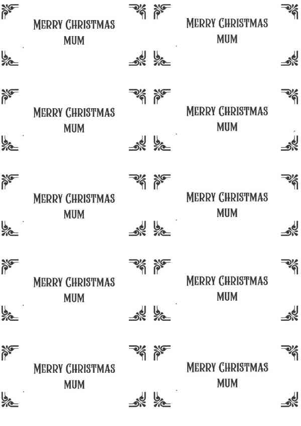 Christmas "Mum" Gift Box Labels