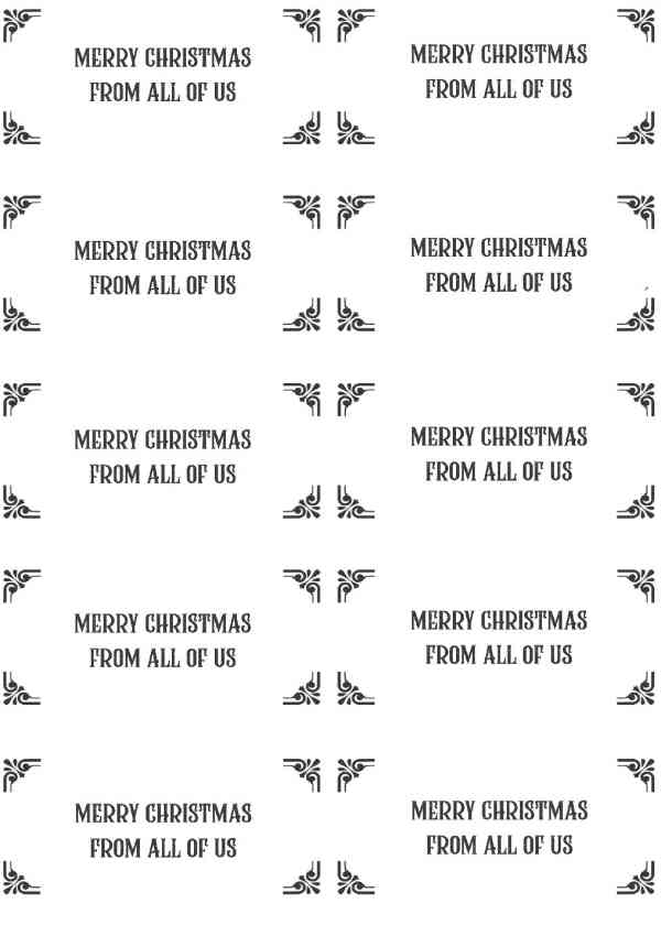 Christmas "From all of us" Gift Box Labels