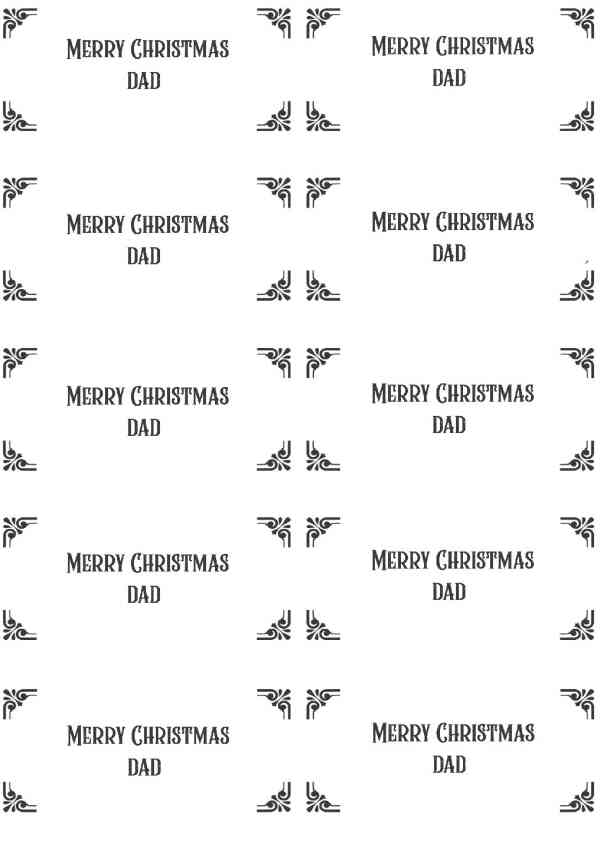 Christmas "Dad" Gift Box Labels
