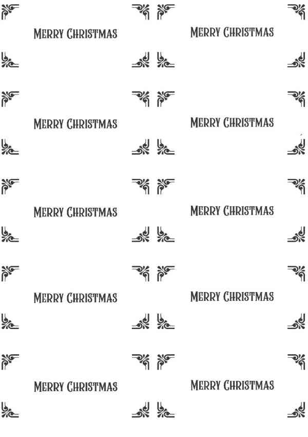 Christmas "Merry Christmas" Gift Box Labels